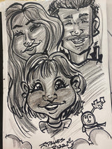 Classic Black & White Face Caricature