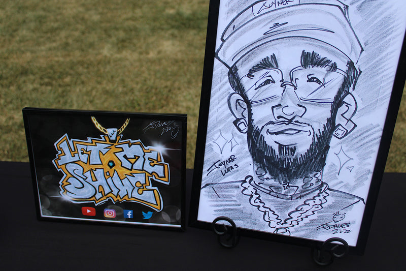 Classic Black & White Face Caricature