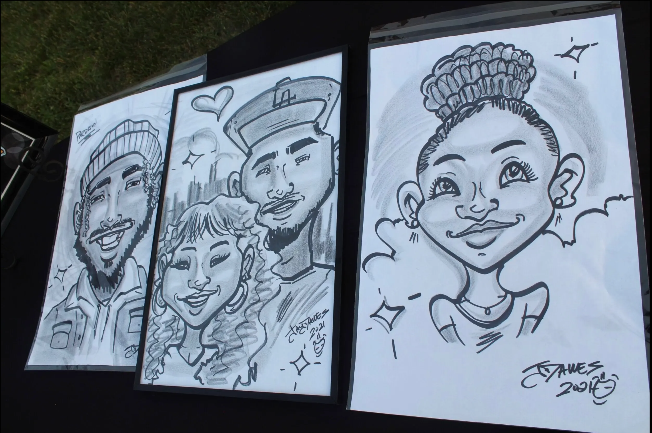 Classic Black & White Face Caricature