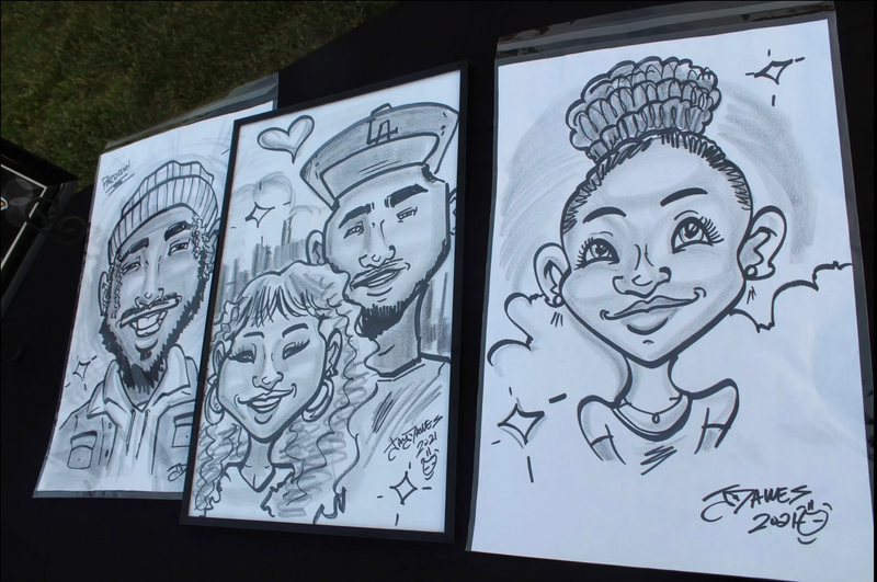 Classic Black & White Face Caricature