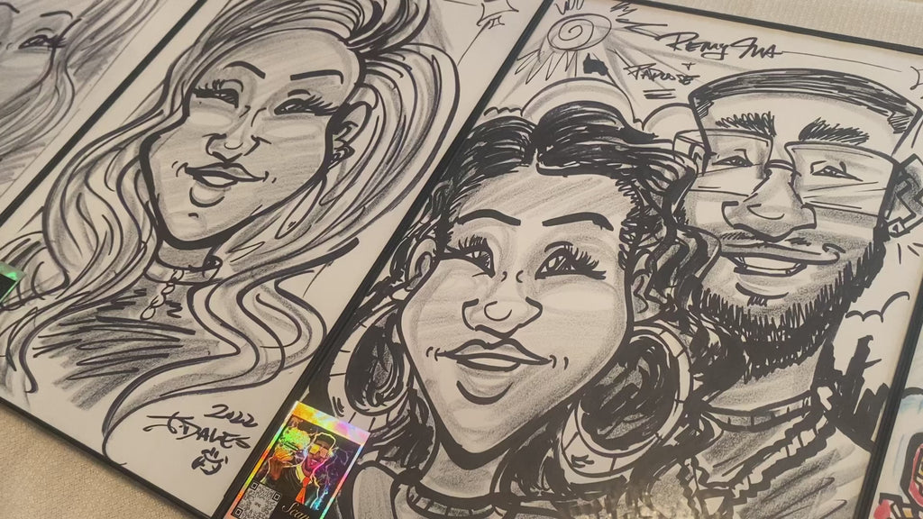 Classic Black & White Face Caricature
