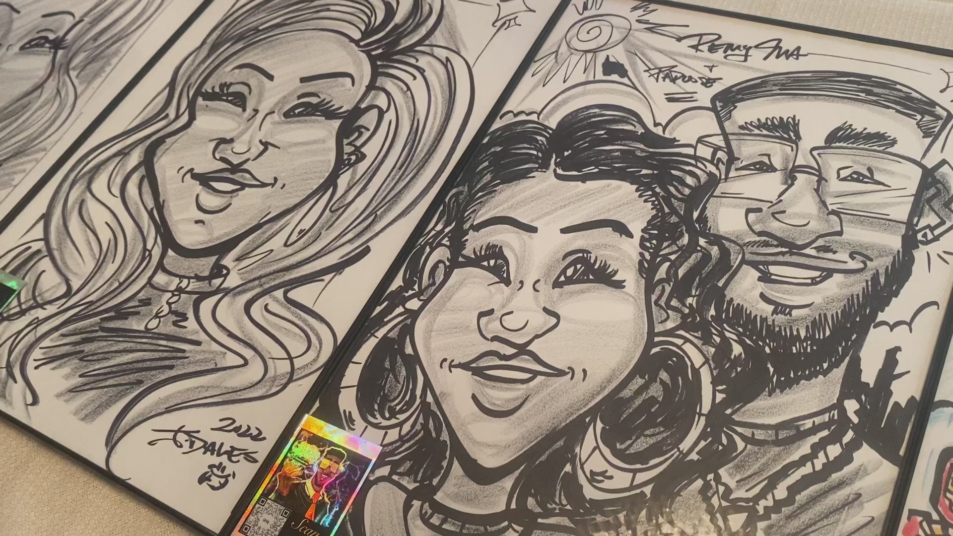 Classic Black & White Face Caricature